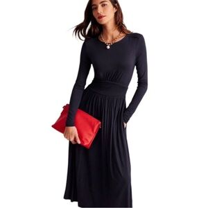 Boden Thea Elegant Black Long Sleeve midi Dress size 10